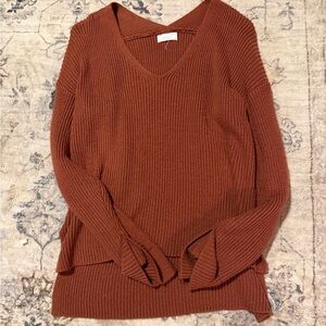 Vince Women's V-Neck Sweater in Rich Rust